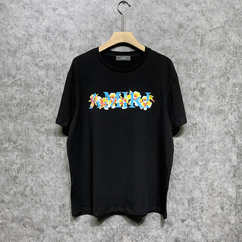 Amiri T Shirt Flower Print Casual Hip Hop Short Sleeve T-shirt