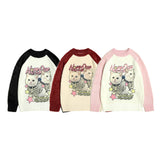 Women Sweater Sweet Style Assorted Colors Retro Loose Sweater