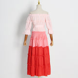 Bohemian Dress Vacation Style Splicing Stacked