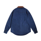Men Long Sleeved T Shirt XINGX Embroidered Denim Shirt Men Fashion Brands Loose Pockets Long Sleeve Shirt Coat