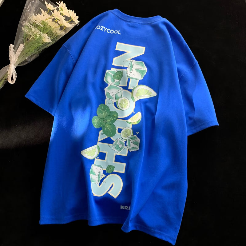 Men T Shirt Oversize Versatile Casual