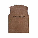Purple Brand Distressed Tank T Shirts Distressed Sleeveless T-shirt Vest