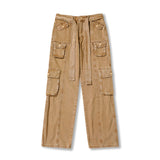 Cargo Pants Retro Distressed Hip Hop Multi-Pocket Workwear