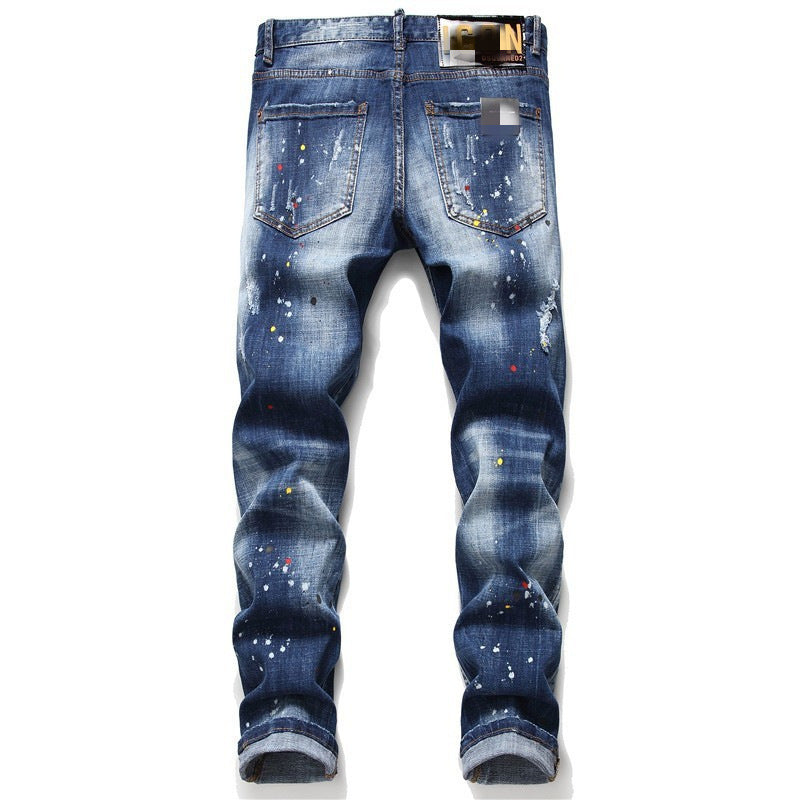 DSQ2 Jeans Emblem Embroidered Stretch Jeans