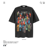 American vintage street T-shirt retro men's loose top