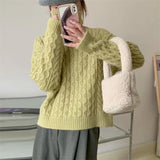 Women Pullover Sweater Thick Loose Casual Short