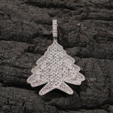 Jewelry Zircon Christmas Tree Hip Hop Pendant Necklace Spectrum