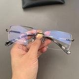 CHH Chrome Hearts Glasses Pure Titanium Square Frameless Business Myopia Glasses Frame