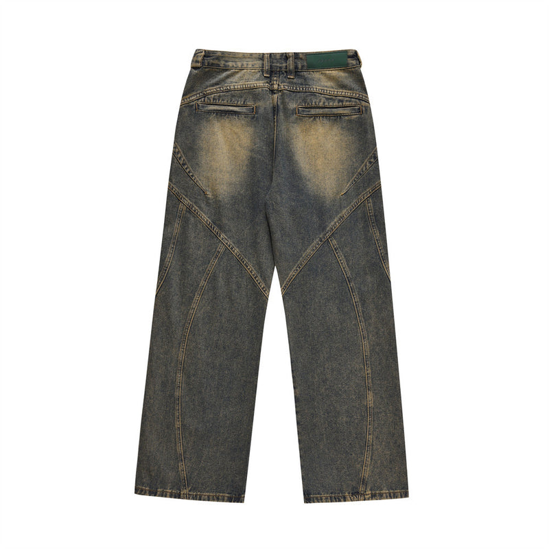 Men Jeans Personalized Line Pressing Stitching