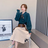 Women Knitted Cardigan Retro Small Sweater