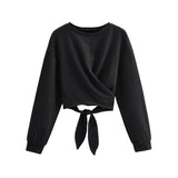 Women Hoodie Solid Color Short Strap