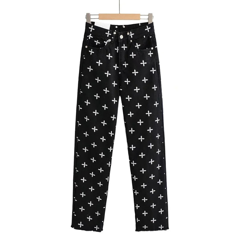 Women Jeans Hot Girl Slimming Cross Frayed Edge