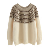 Women Pullover Sweater Vintage Stripe Sweaters