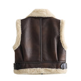 Women Cotton Coat All-Matching Fleece-Lined Lapel Double-Sided Wear