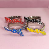 Rings Ring Copper Oil Dripping Cashew Flower Spectrum St. Valentine's