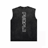 Purple Brand Distressed Tank T Shirts Distressed Sleeveless T-shirt Vest
