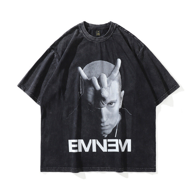 Men T-Shirt Retro Men and Women Loose