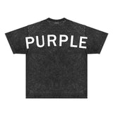 Purple Brand Distressed T Shirts Short Sleeve