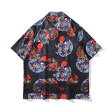 Short Sleeve Shirt Chinese Style Casual Loose Flower Shirt