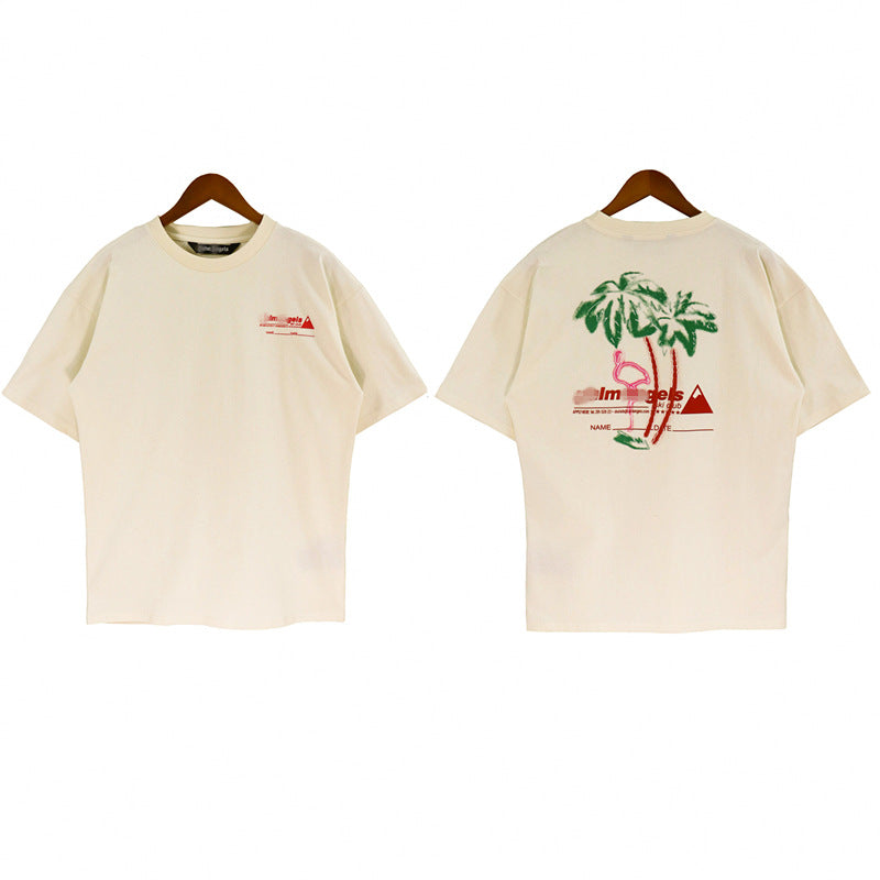Palm Angle T Shirts Flamingo Coconut Pattern Printing