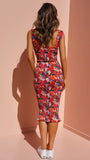 Women Dress Art Floral Tight Dress