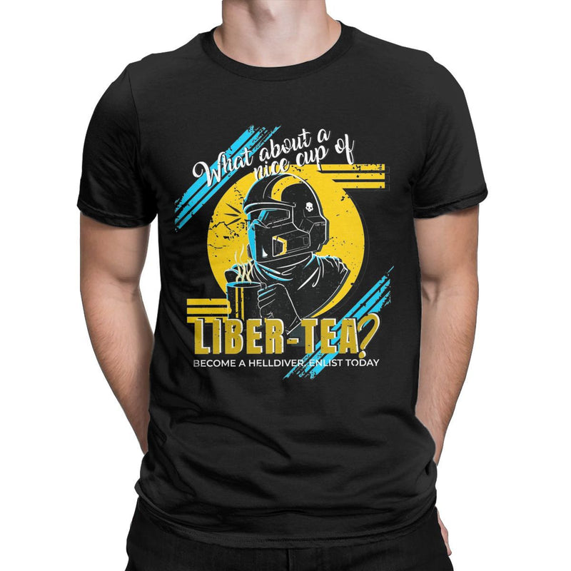 Helldivers Liber Tea Video Game T Shirt Men Pure Cotton Tee