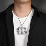 Jewelry 4PF Pants Pendant Necklace Zircon Royalty Far East