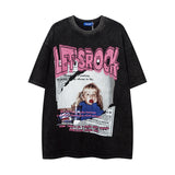 Men T-Shirt Distressed Loose Portrait Printing