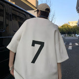 Men T Shirt Number 7 Heavy Loose plus Size