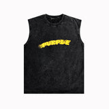 Purple Brand Distressed Tank T Shirts Distressed Sleeveless T-shirt Vest