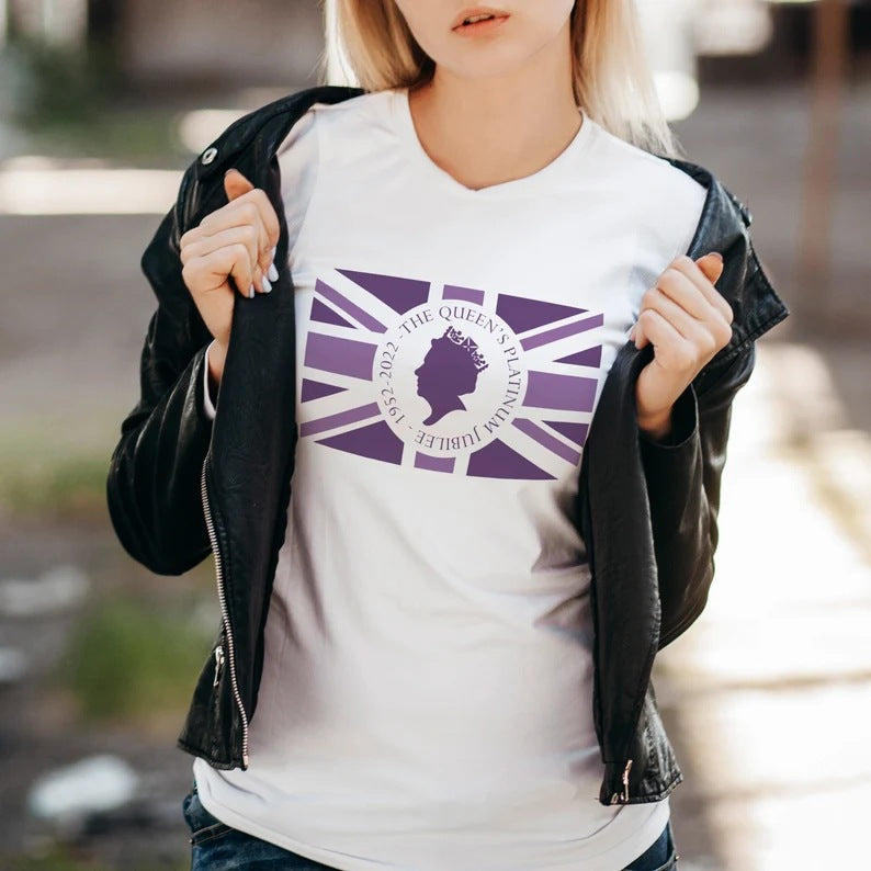 Inspired by Queen's Platinum Jubilee 2022 Elizabeth 70 Years T-shirt Short Sleeve Summer Loose Top