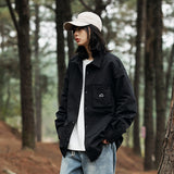 Unisex Shirt Retro Loose Three-Dimensional Pocket