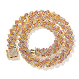 Bracelet Cuban Chain Necklace Alloy Full Diamond Hip Hop Rap St. Valentine's Spectrum