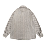 Men Long Sleeved T Shirt Long Sleeve Vertical Striped Shirt Men's Casual High Street Loose Shirt