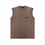 Purple Brand Distressed Tank T Shirts Distressed Sleeveless T-shirt Vest