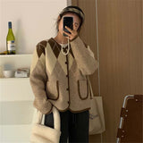 Women Knitted Diamond Soft Sweater