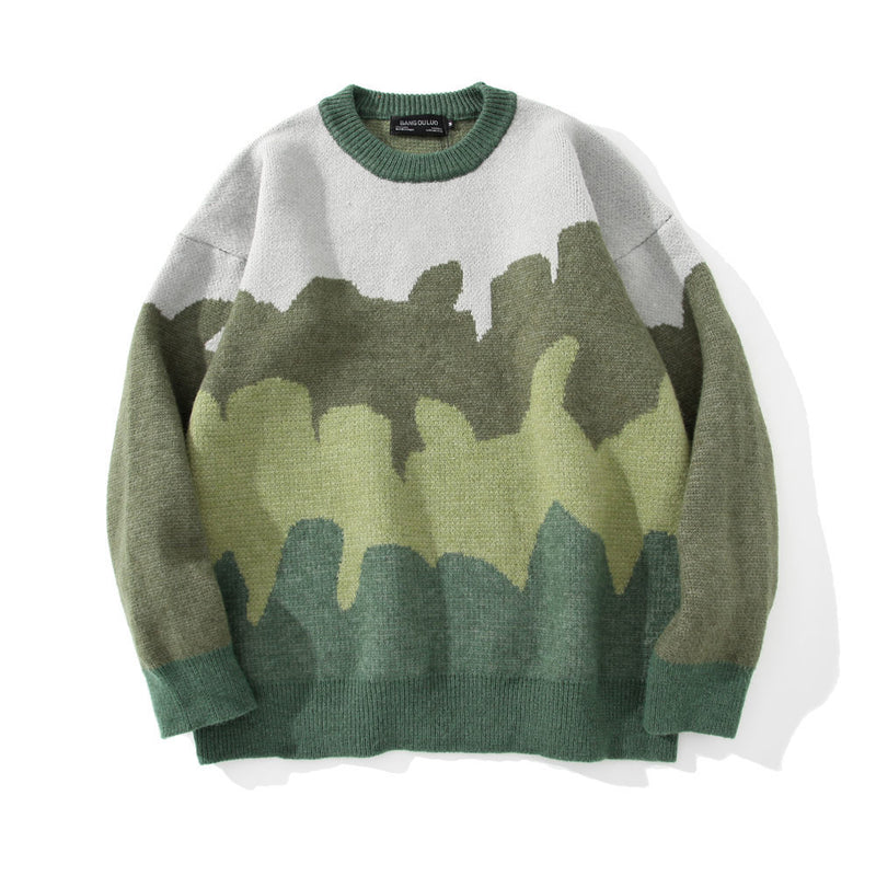 Men Sweater Idle Style Color Matching Sweater