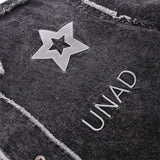 Men Long Sleeved T Shirt Five-Pointed Star Embroidered Denim Long Sleeve Shirt Men's Spring and Autumn Washed and Worn Denim Jacket