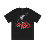 Vlone T Shirts Skull Finger Large V Loose Short Sleeve T-shirt Men and Women High Street Half Sleeve