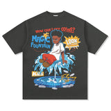 Unisex T Shirt Print Short Sleeve Street Loose