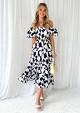 Women Dress Fashion Puff Sleeve Dress