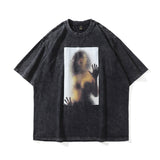 Men T-Shirt Retro Distressed Oversize Summer