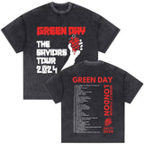 Washed Vintage Punk Band Green Day Dookie Graphic T-shirts