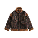 Unisex Coat Cashmere Winter Thickened Plaid