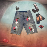 Chrome Heart Shorts Summer Tooling Denim Shorts
