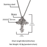 Jewelry ins Wind Rose Cross Zircon Pendant Twist Chain Necklace Crosses Royalty Egypt Pieces
