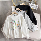 Women Hoodie College Style Embroidery Fashionable Jacket