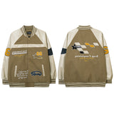 Women Jackets Retro College Style Embroidery Stitching Baseball Uniform Loose All-Match