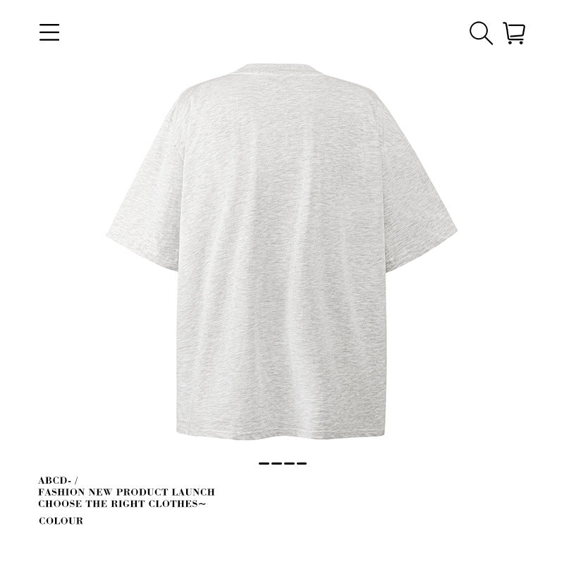 American vintage street T-shirt pure cotton men's and women's summer loose