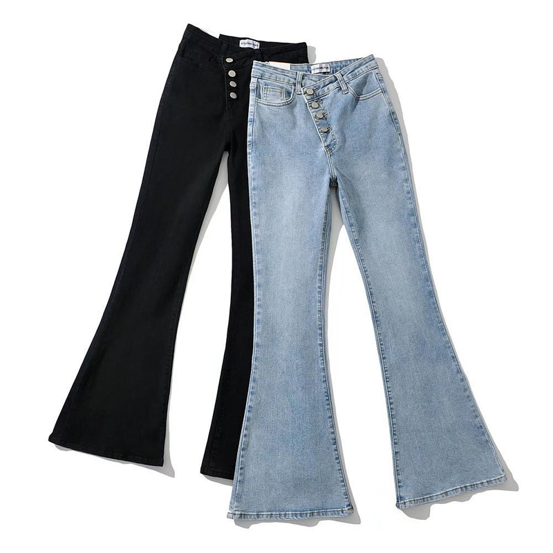 Women Jeans Slimming and Wide Leg Bell-Bottom Pants